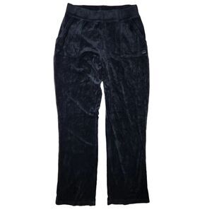Vtg Juicy Couture L Y2k Tracksuit Pants Embroidered Black Velour Brittany Spears